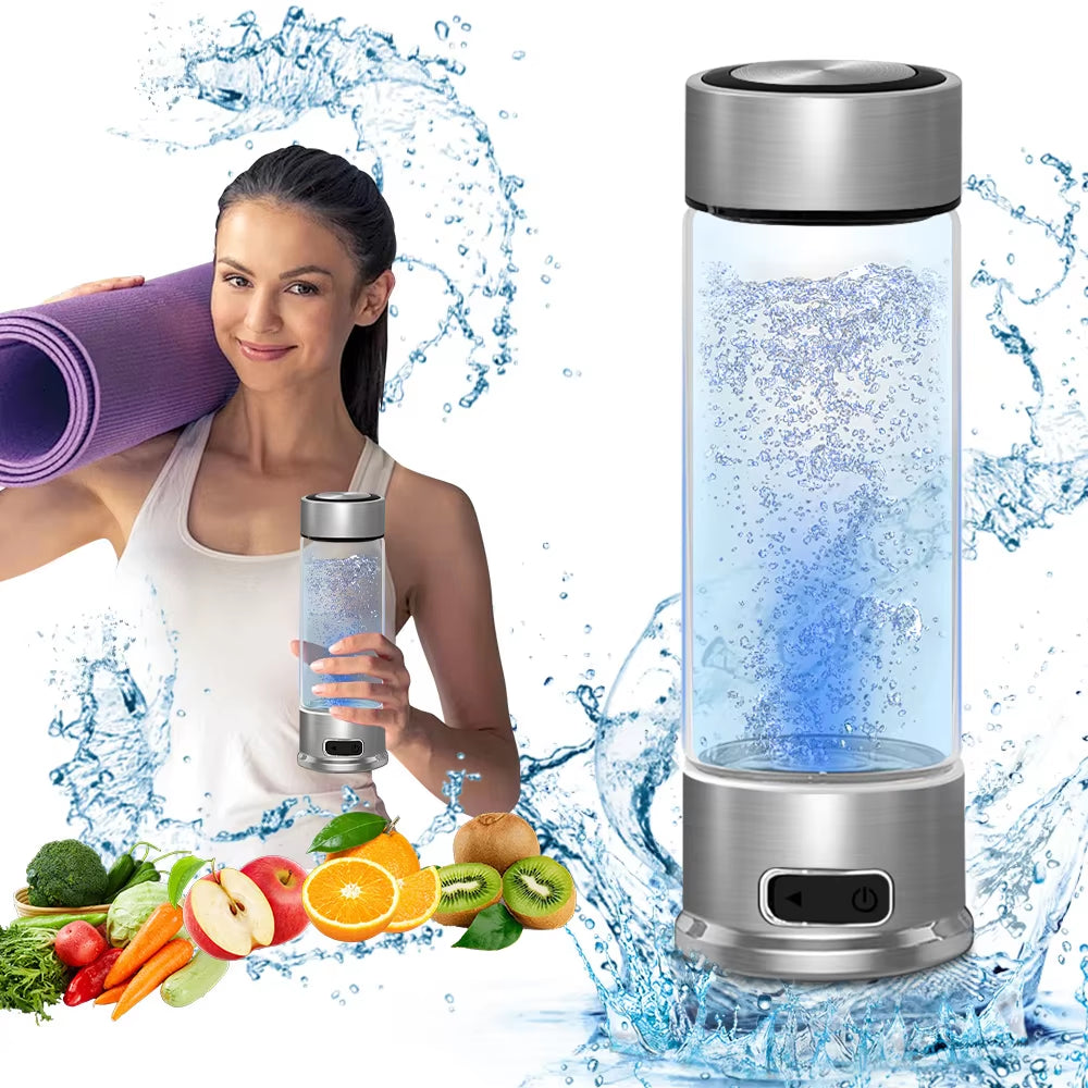 Factory Price Hydrogen Water Bottle Glass 400Ml New Design Cawolo Portable H2 Rich Water Bottle Hydrogen Water Machine Generator